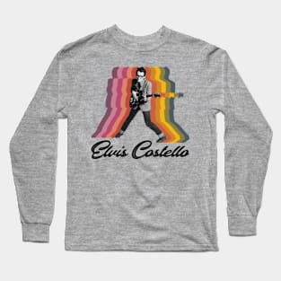 Elvis Costello Retro Fade Long Sleeve T-Shirt